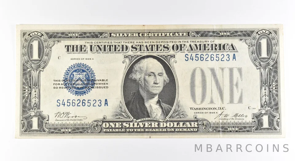 1928 A $1 Silver Certificate Blue Seal Fr#1601 *0497