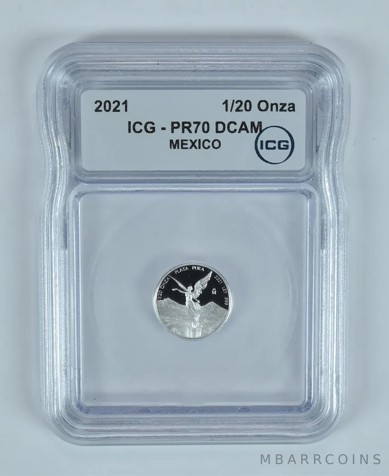 2021 Mo Mexico 1/20 Onza Silver Libertad PR70 DCAM ICG