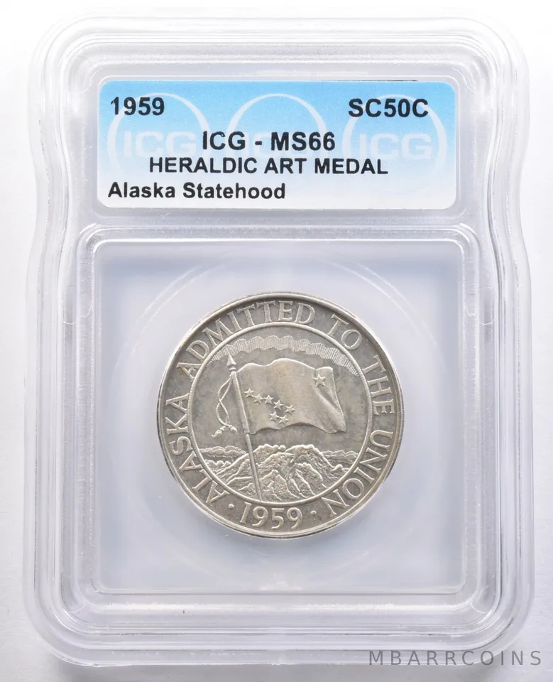 1959 So Called Half Dollar Alaska Statehood MS66 ICG