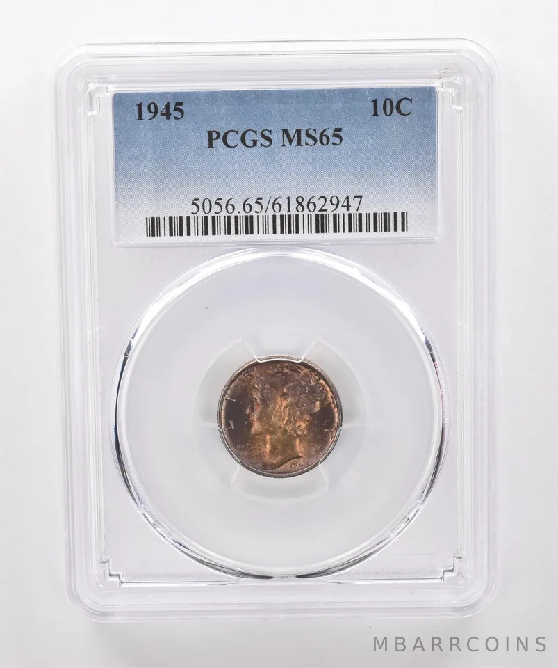 1945 Mercury Dime MS65 PCGS Beautiful Tone *1847