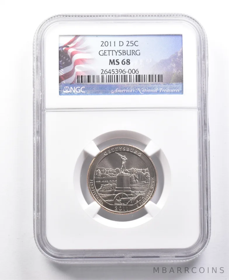 2011-D Washington Quarter Gettysburg MS68 NGC *7695