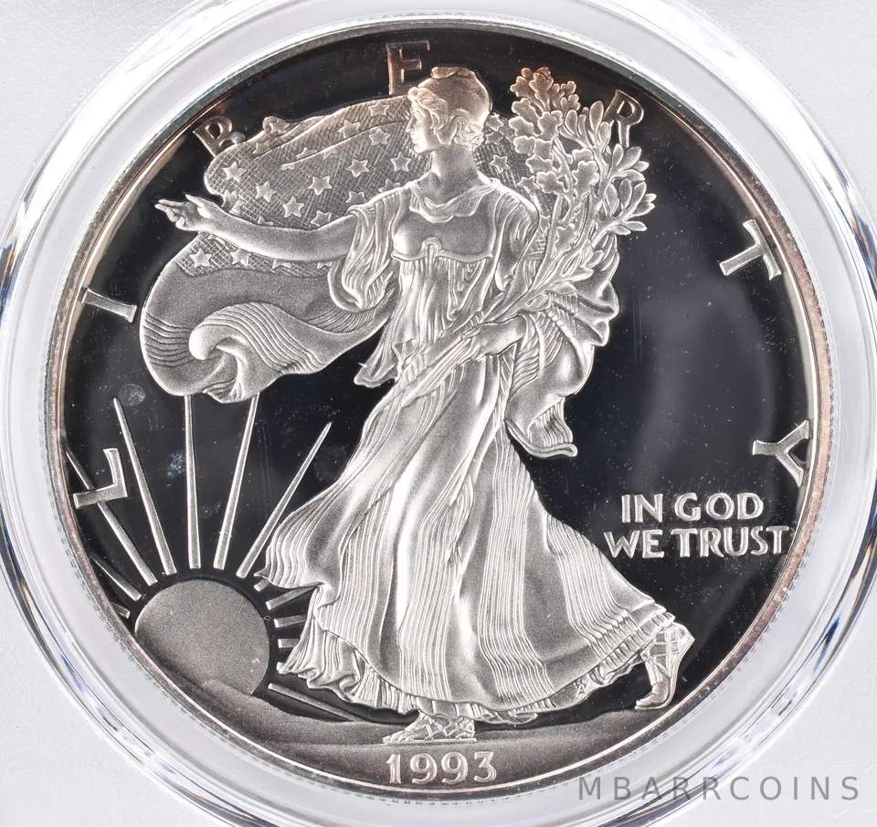 1993-P American Silver Eagle PR68 DCAM PCGS Beautiful Tone *1541