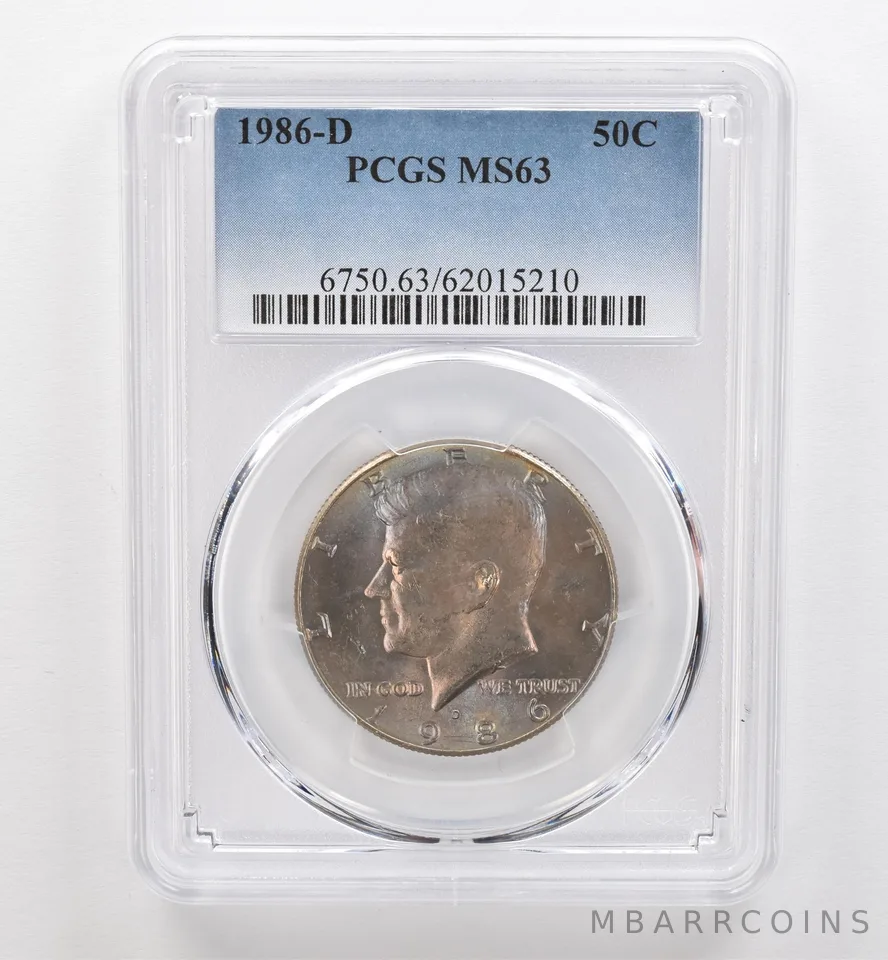 1986-D Kennedy Half Dollar MS63 PCGS Beautiful Tone *9266