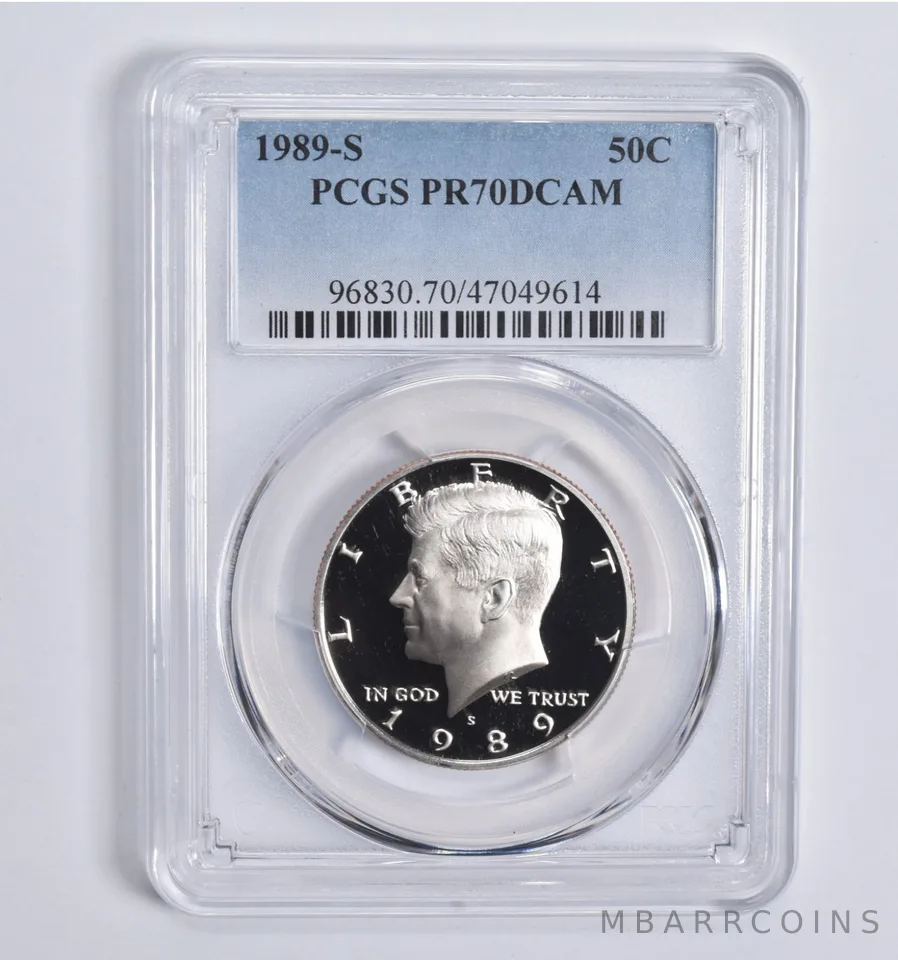 1989-S Kennedy Half Dollar PR70 DCAM PCGS Blue Lbl