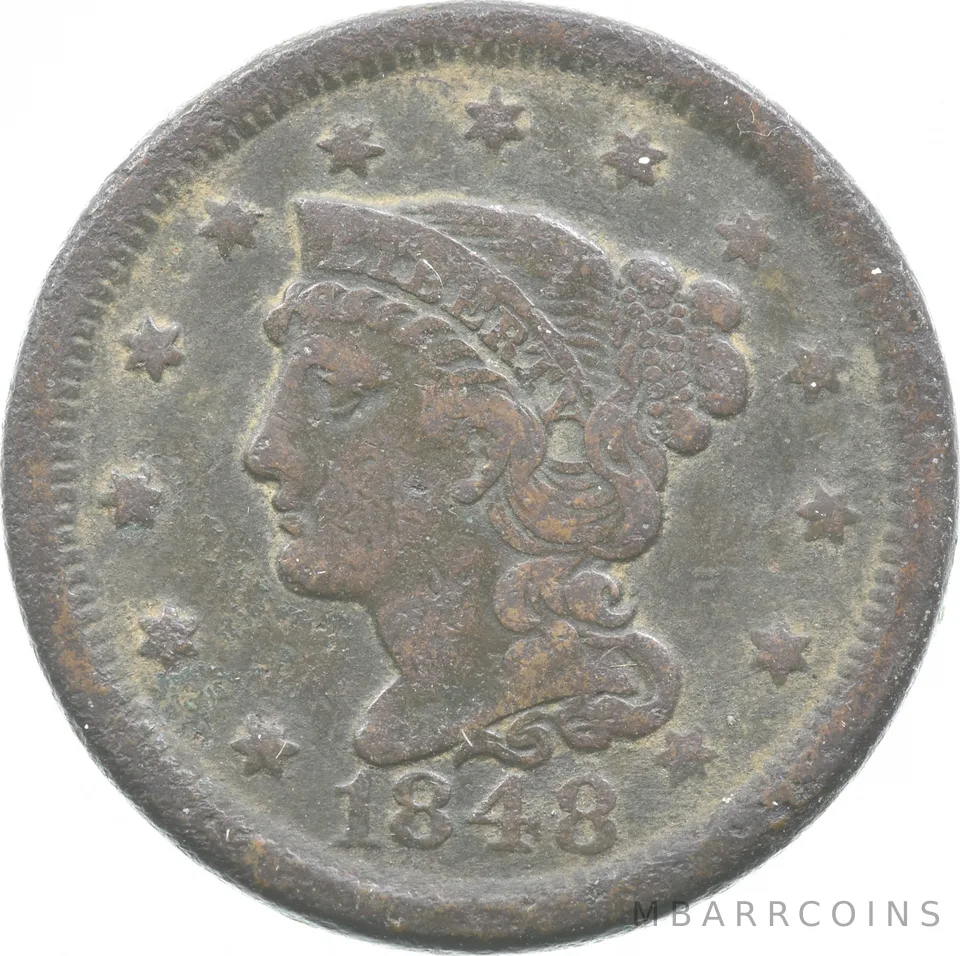 1848 Braided Hair Large Cent a7609
