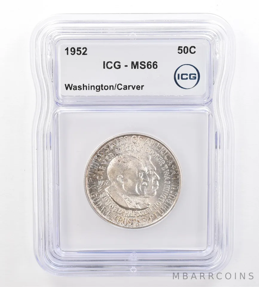 1952 Washington Carver Commemorative Half Dollar MS66 ICG Nice Tone a7303