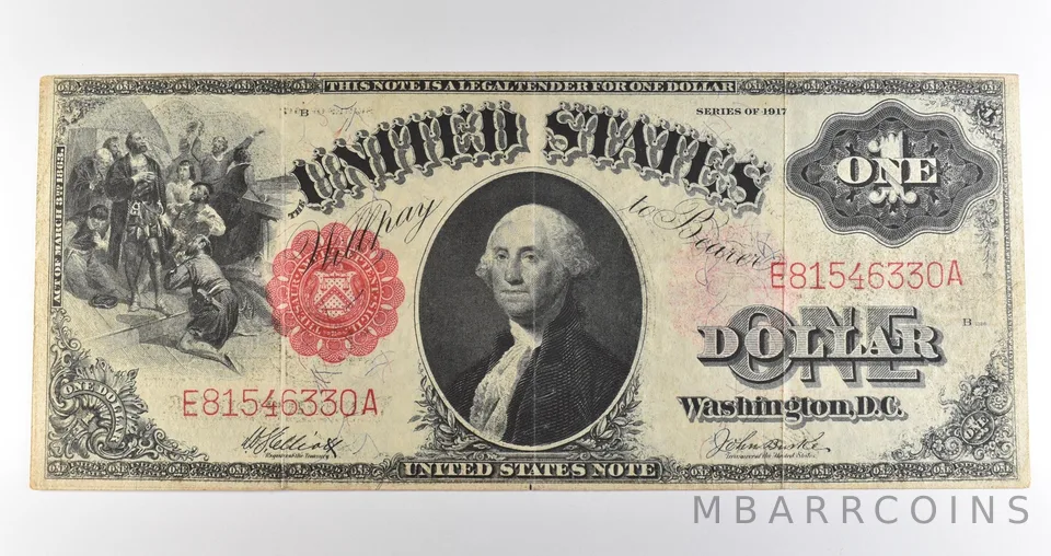 1917 $1 Legal Tender Large Note Red Seal *3552