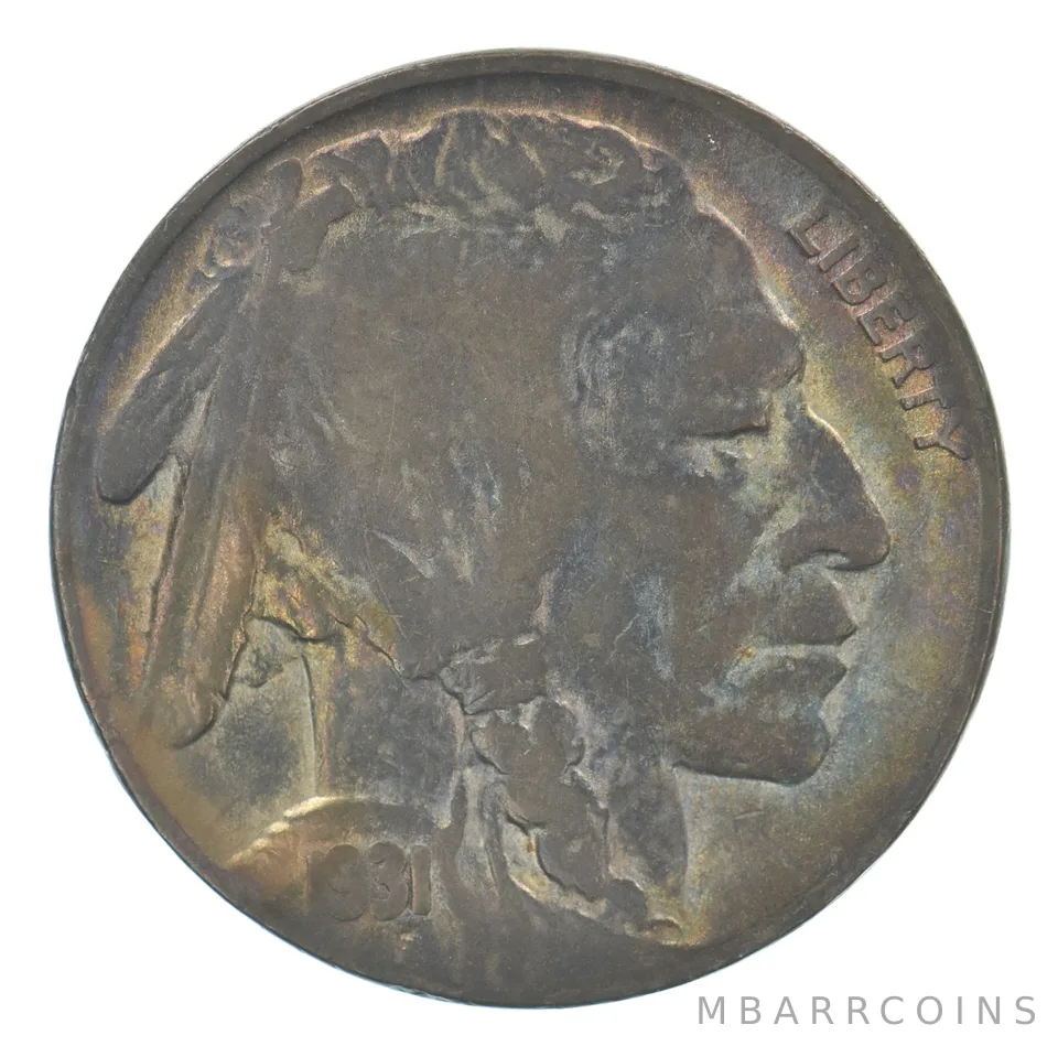 1931-S Indian Head Buffalo Nickel Beautiful Tone *9546