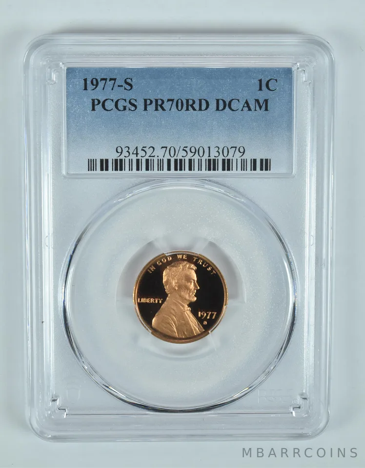 1977-S Lincoln Memorial Cent PR70 RD DCAM PCGS Blue Label