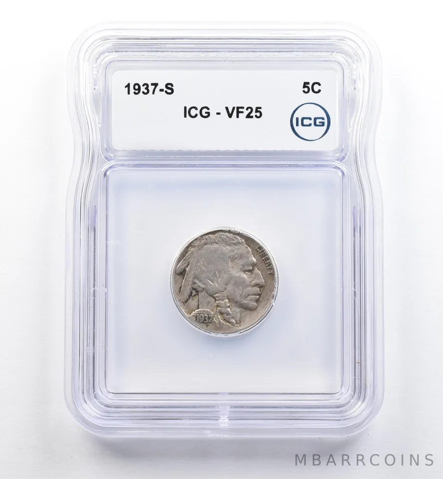 1937-S Indian Head Buffalo Nickel VF25 ICG *9963