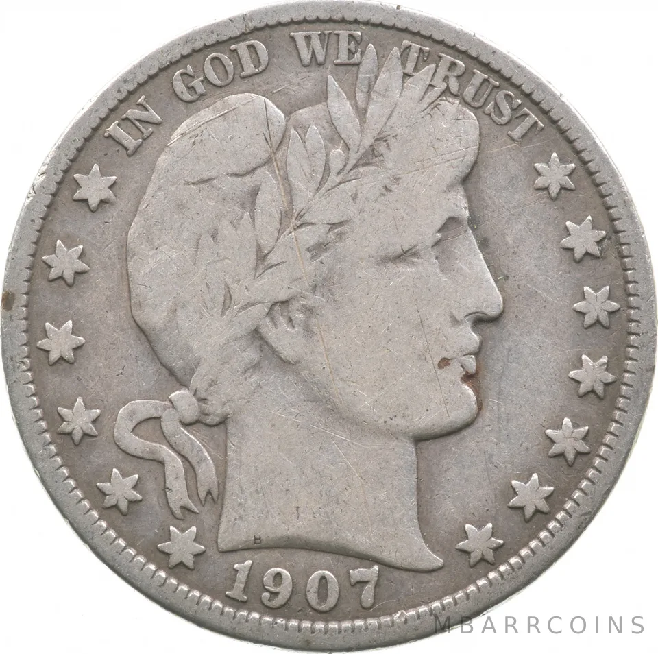 1907 Barber Half Dollar a3804