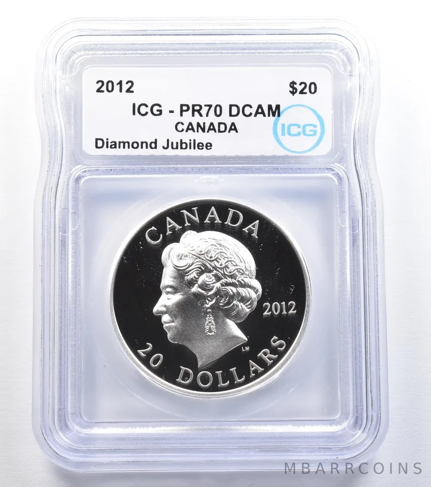 2012 Canada 20 Dollars Diamond Jubilee Silver PR70 DCAM ICG *7924