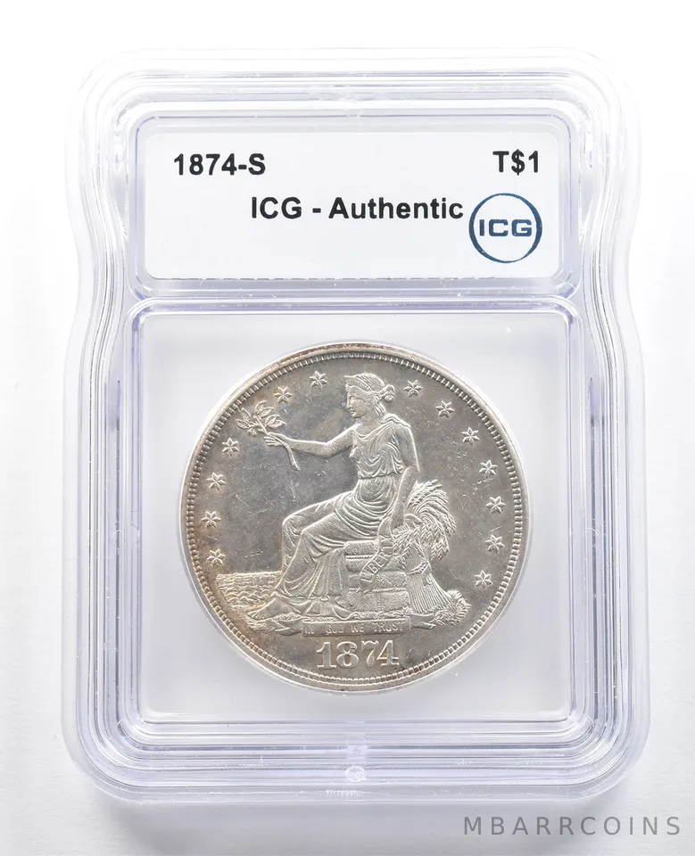 1874-S Seated Liberty Trade Dollar Authentic ICG *4894