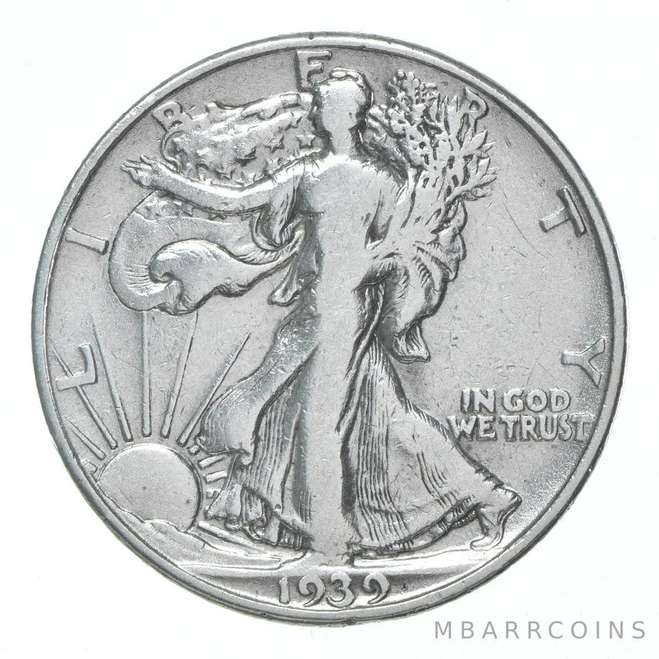 XF/AU 1939-D Walking Liberty Half Dollar Polished 90% Silver