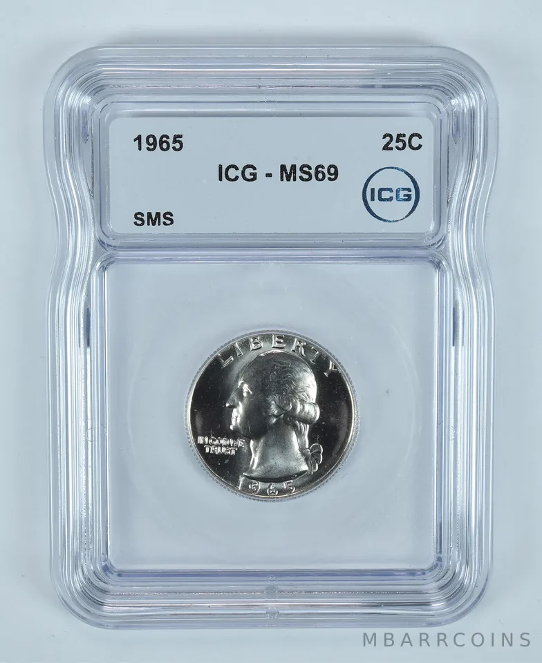 1965 Washington Quarter SMS MS69 ICG