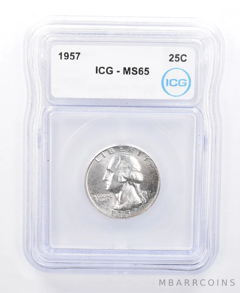 1957 Washington Quarter MS65 ICG Tone *8735