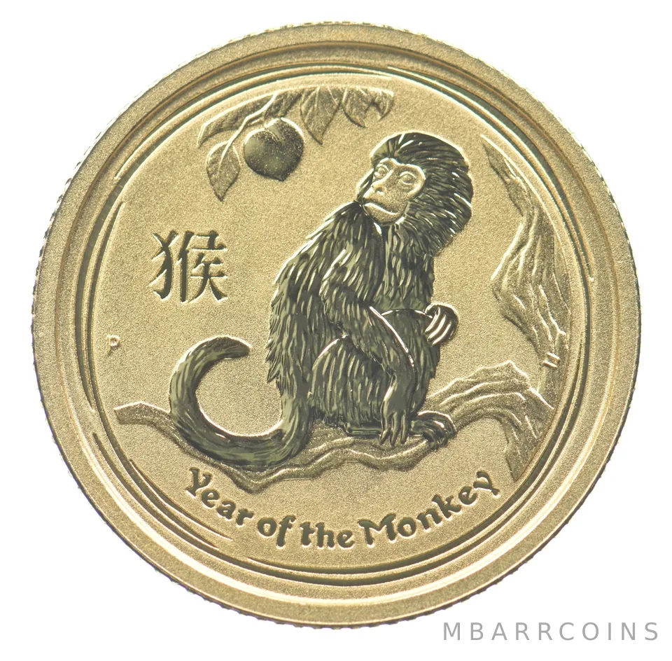 2016 Australia 15 Dollar Gold Year of the Monkey 1/10 Oz *2319