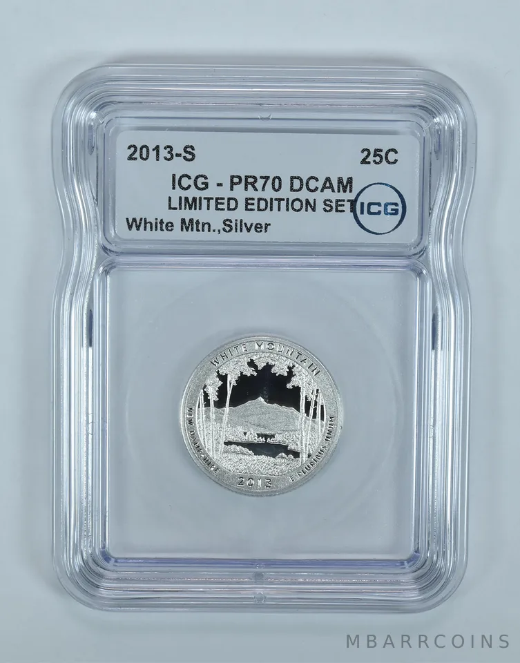 2013-S ATB Quarter White Mountain Silver Limited Edition PR70 DCAM ICG