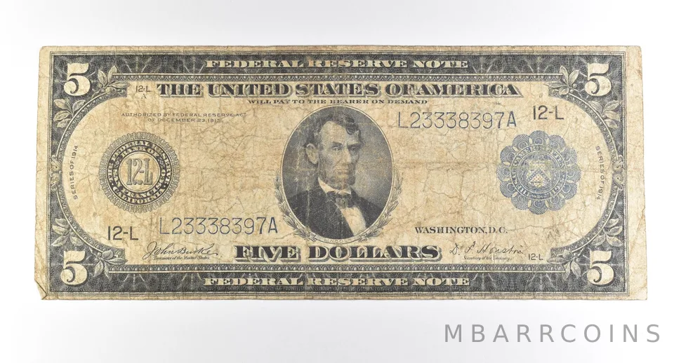 1914 $5 San Francisco CA FRN Large Note Blue Seal *2736