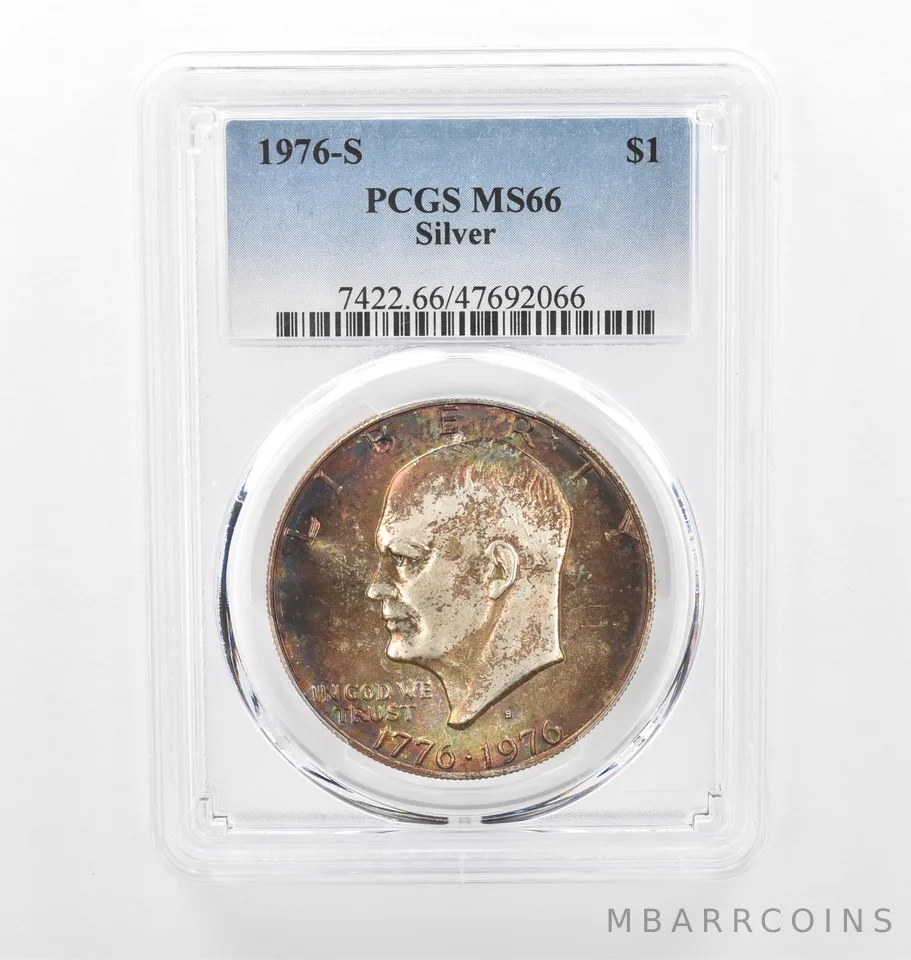 1976-S Eisenhower $1 Silver MS66 PCGS Beautiful Tone *2218