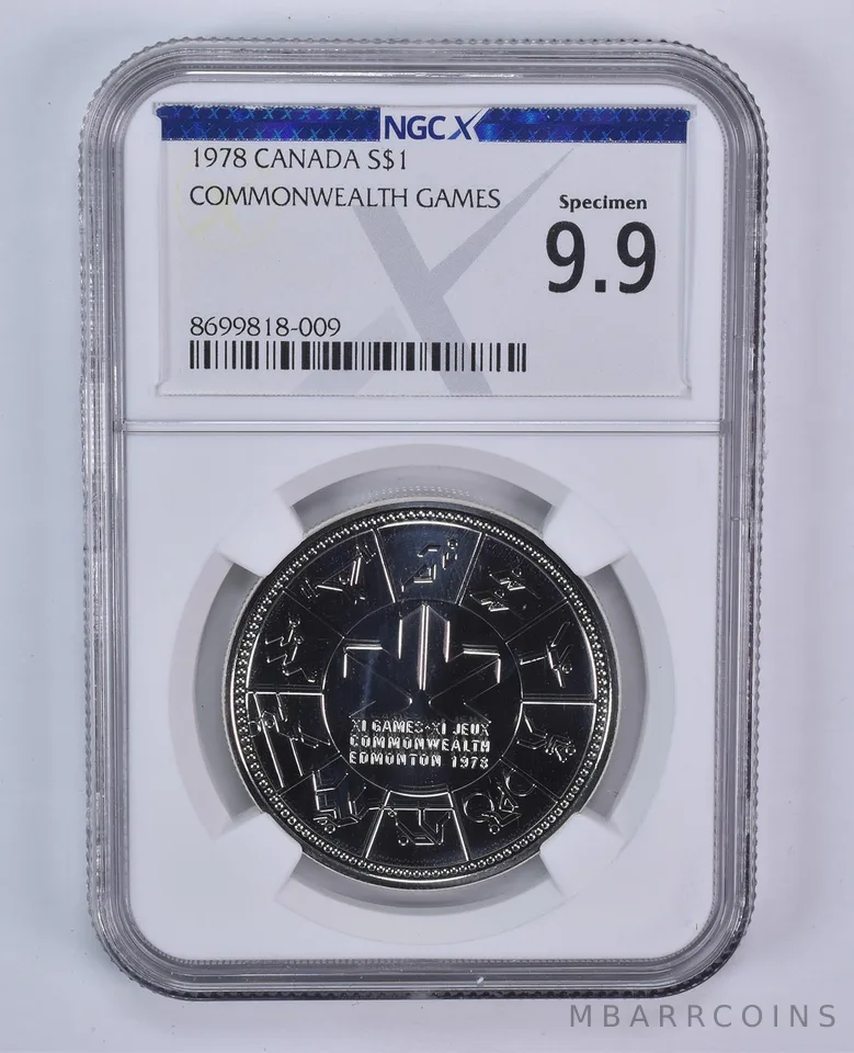 1978 Canada 1 Dollar Silver Commonwealth Games Specimen 9.9 NGC X NGCX