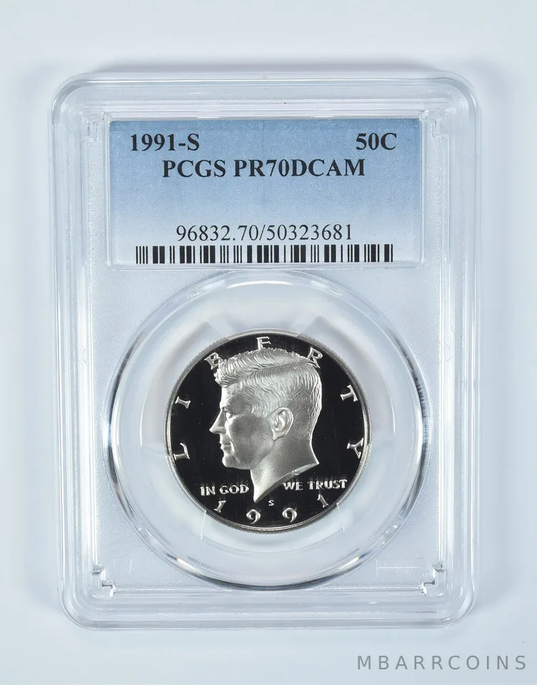 1991-S Kennedy Half Dollar PR70 DCAM PCGS Blue Label