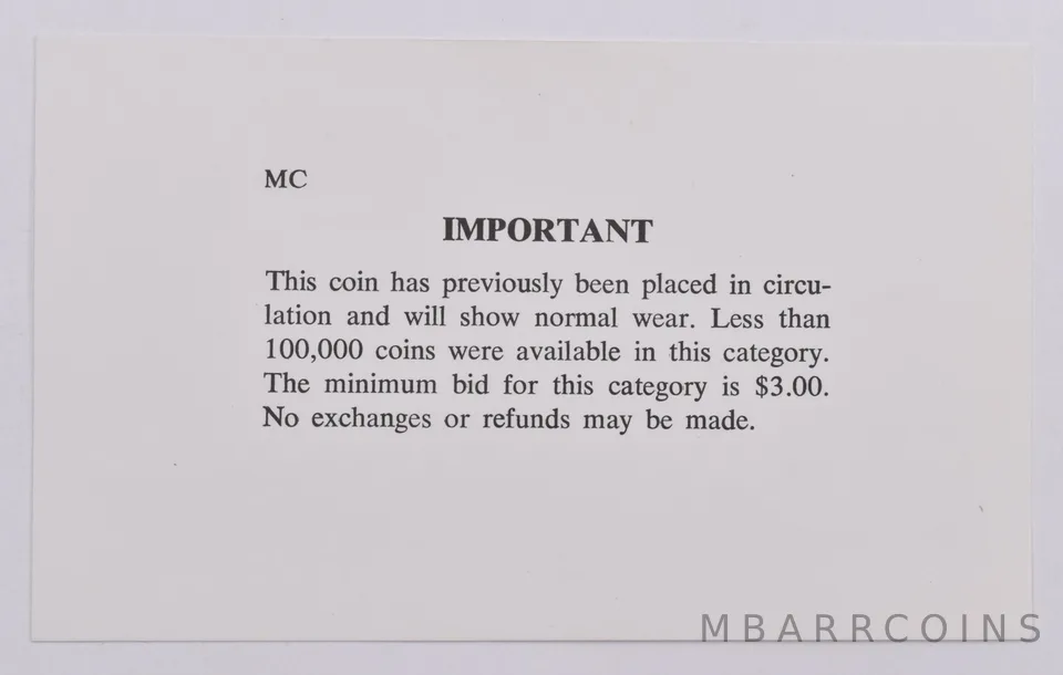 COA GSA Important Certificate for Circulated Carson City Morgans MC