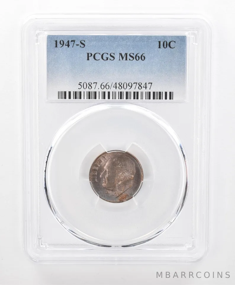1947-S Roosevelt Dime MS66 PCGS Beautiful Tone *2755