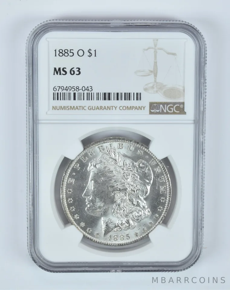 MS63 1885-O Morgan Silver Dollar NGC Beautifully Toned *7456
