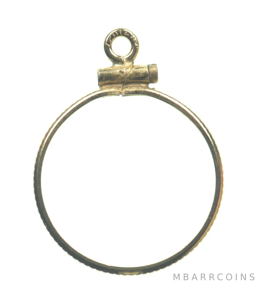 12k 0.6 Gram Gold Filled 15.5mm Coin Bezel Pendant Frame Edge *4895