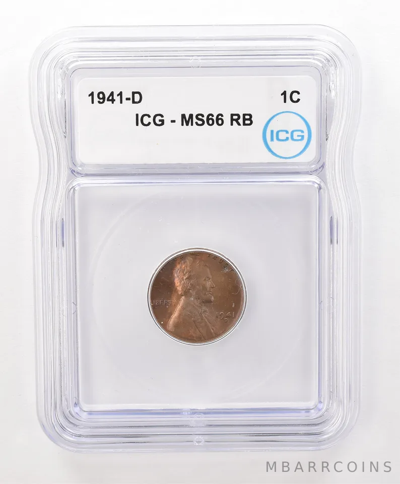 1941-D Lincoln Wheat Cent MS66 RB ICG Beautiful Tone *6657