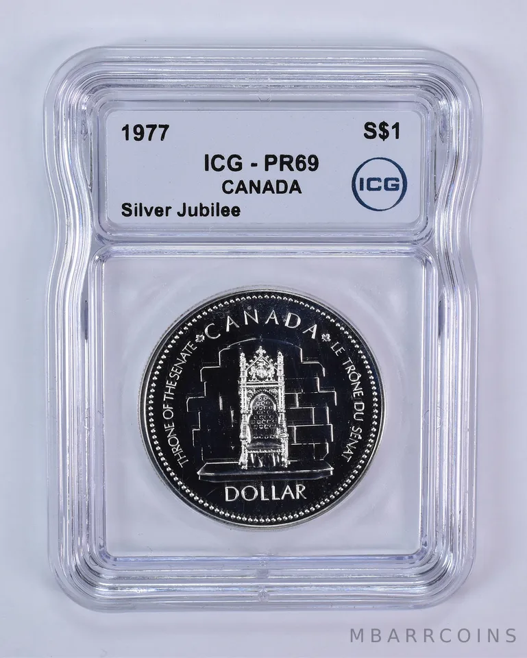 1977 Canada 1 Dollar Silver Jubilee PR69 ICG