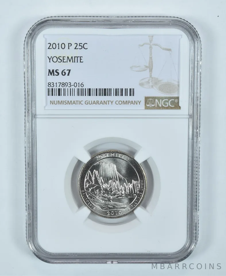 2010-P Washington Quarter Yosemite America The Beautiful MS67 NGC