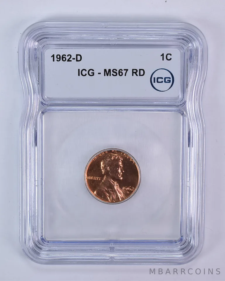 1962-D Lincoln Memorial Cent MS67 RD ICG