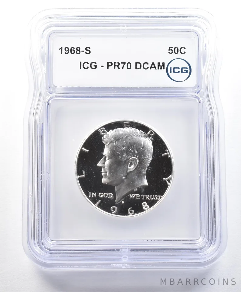 1968-S Kennedy Half Dollar PR70 DCAM ICG