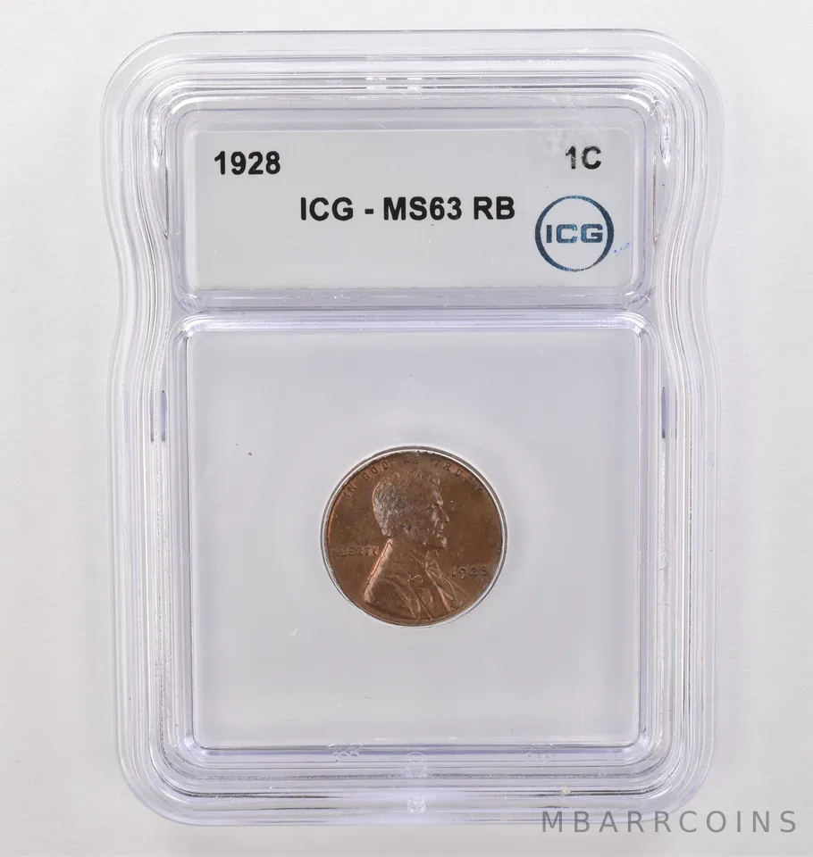 1928 Lincoln Wheat Cent MS63 RB ICG Beautiful Tone *4189