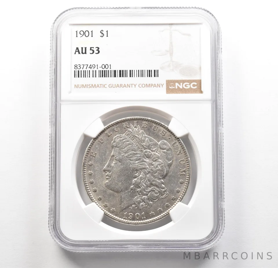 1901 Morgan Silver Dollar AU53 NGC *6251
