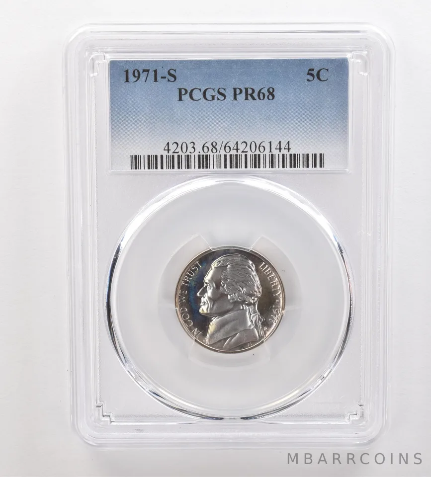 1971-S Jefferson Nickel PR68 PCGS Beautiful Tone *3289