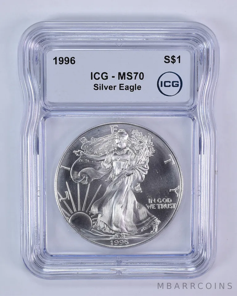 1996 American Silver Eagle MS70 ICG