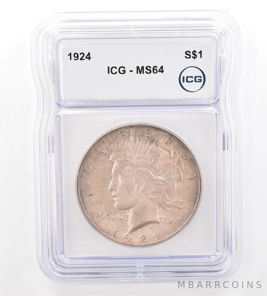 1924 Peace Silver Dollar MS64 ICG Beautiful Tone *7387