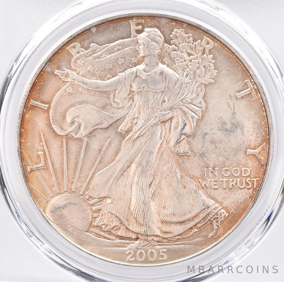 2005 American Silver Eagle MS67 PCGS Beautiful Tone *1379