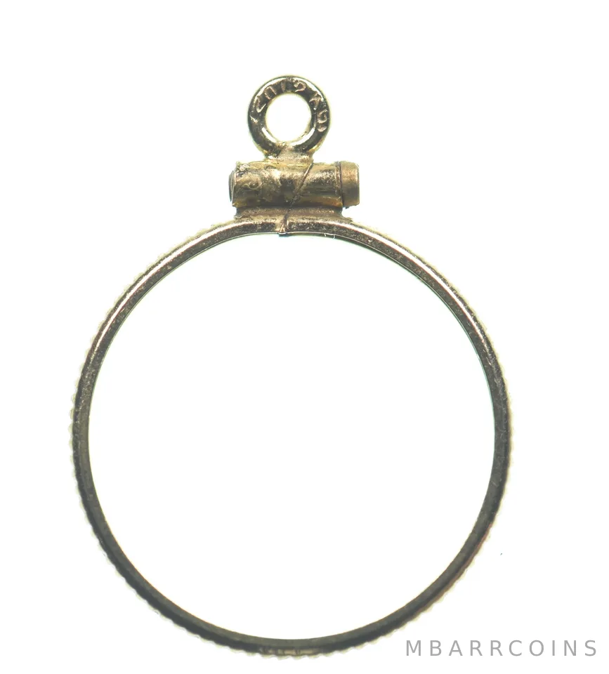 12k 0.6 Gram Gold Filled 15.5mm Coin Bezel Pendant Frame Edge *4956