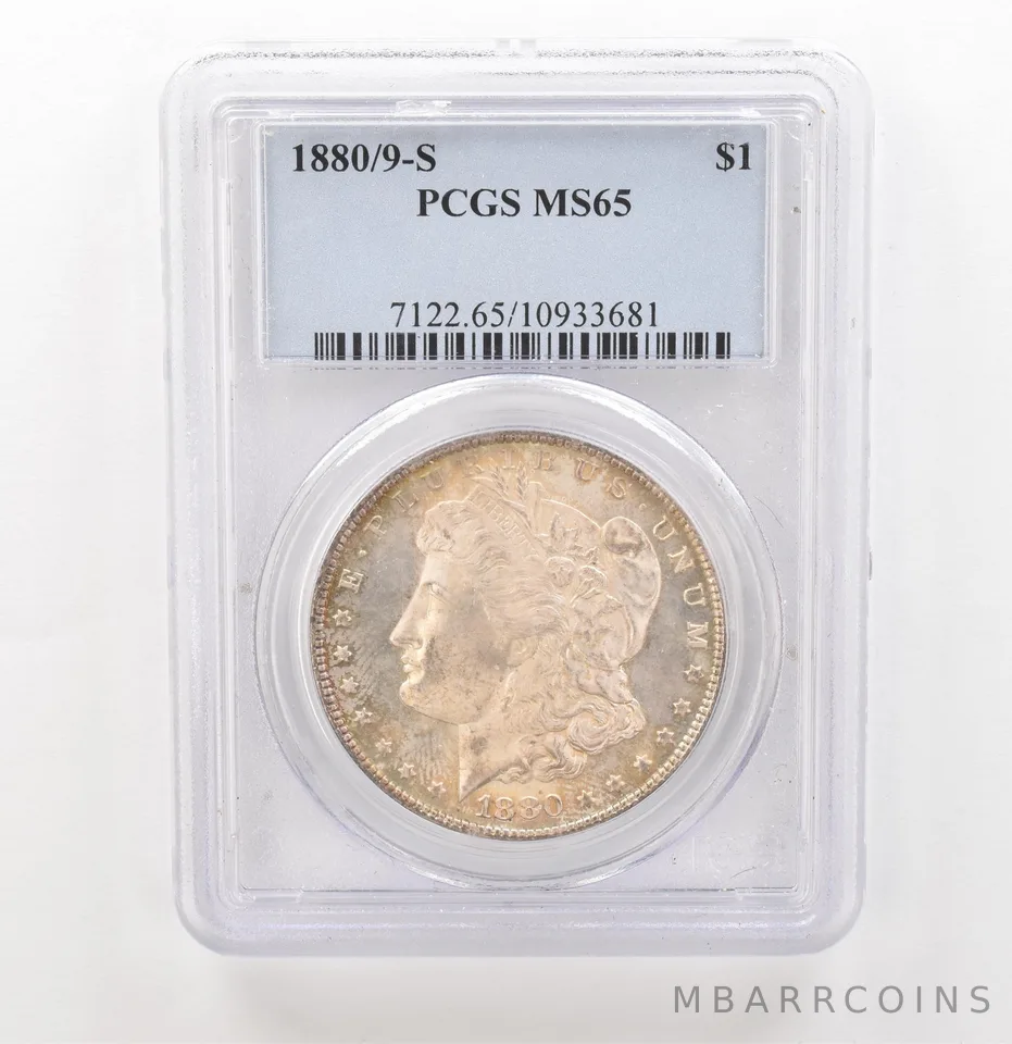 1880/9-S Morgan Silver Dollar MS65 PCGS Beautiful Tone *3942