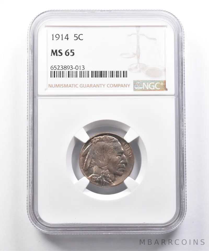 1914 Indian Head Buffalo Nickel MS65 NGC Rotated Reverse *7377
