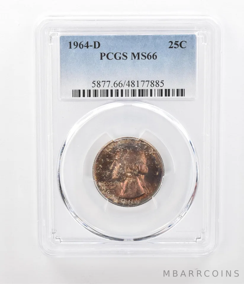 1964-D Washington Quarter MS66 PCGS Beautiful Tone *2377