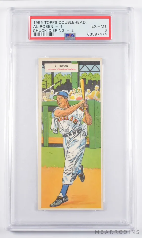 6 EX MT 1 Al Rosen 2 Chuck Diering Balt. Orioles 1955 Topps Doublehead PSA a5153
