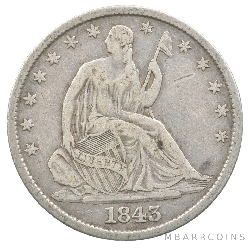 1843 Seated Liberty Half Dollar *1862