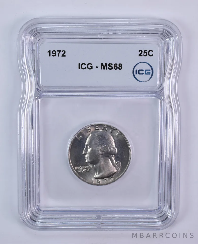 1972 Washington Quarter MS68 ICG