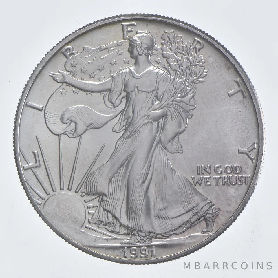 Better Date 1991 American Silver Eagle 1 Troy Oz .999 Fine Silver *214