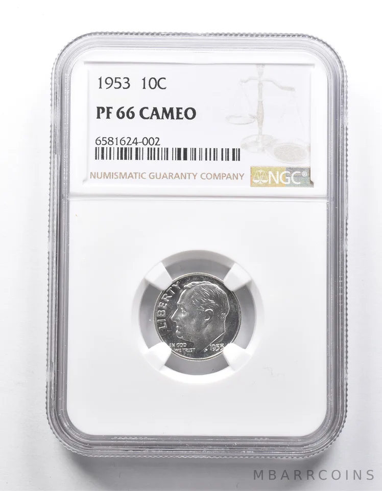 PF66 CAM 1953 Roosevelt Dime NGC *9889